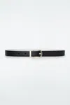 Cos Reversible Leather Belt In Black
