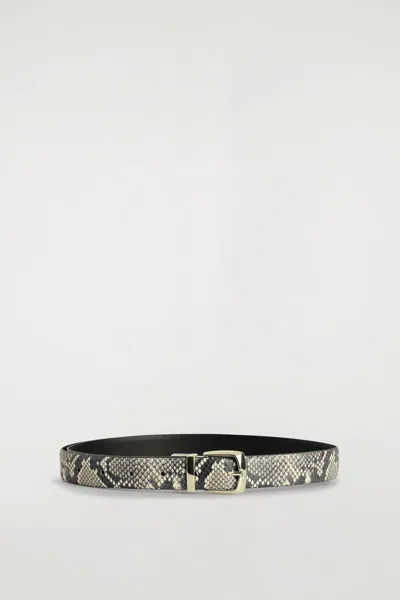 Cos Reversible Leather Belt In Brown