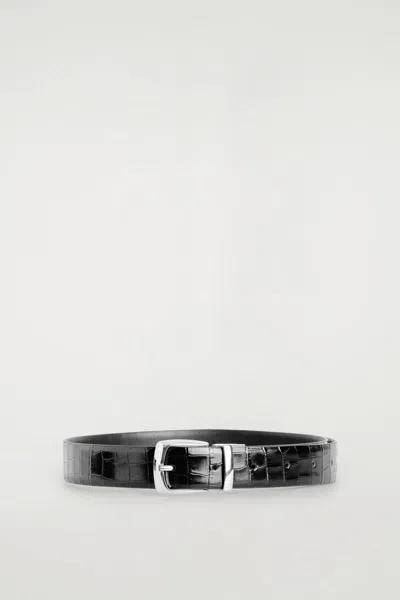 Cos Cintura In Pelle Double Face In Nero