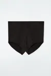 Cos Rib-knit Silk Micro Shorts In Brown