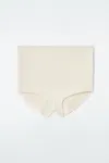 Cos Rib-knit Silk Micro Shorts In White