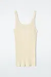 Cos Ribbed Cashmeresilk Tank Top In Giallo