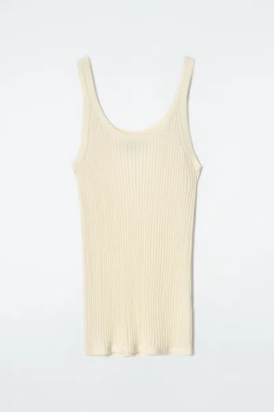 Cos Ribbed Cashmeresilk Tank Top In Giallo