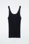 Cos Ribbed Cashmere-silk Tank Top In Navy