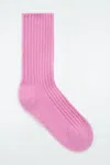 Cos Ribbed Cashmere Socks In Pink