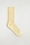 Cos Ribbed Cashmere Socks In Yellow