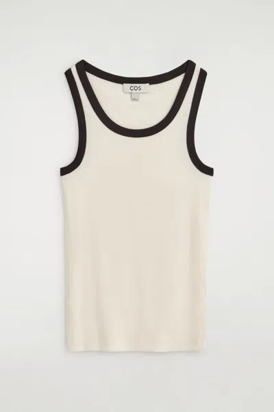 Cos Ribbed Cotton Tank Top In Neutral