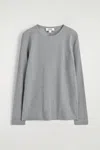 Cos Ribbed Jersey Long-sleeved Top In Gray