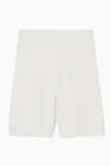 Cos Ribbed-knit Bermuda Shorts In White