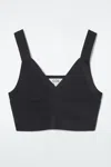 Cos Ribbed-knit Bralette In Blue