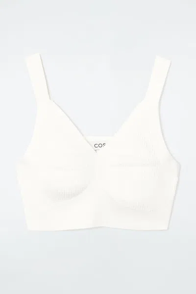 Cos Ribbed-knit Bralette In White