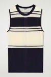 Cos Ribbed-knit Tank Top In Blue