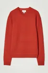Cos Ribbed Merino Wool Sweater In Orange