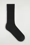 Cos Ribbed Silk Socks In Black