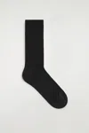 Cos Ribbed Silk Socks In Black