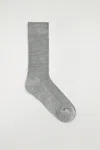 Cos Ribbed Silk Socks In Gray