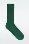 Cos Ribbed Silk Socks In Green