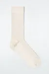 Cos Ribbed Silk Socks In White
