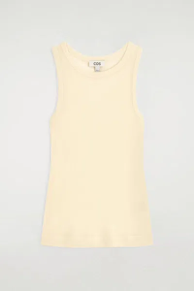Cos Ribbed Silk Tank Top In Sand