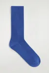 Cos Ribbed Socks In Blue