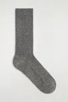 Cos Ribbed Socks In Brown