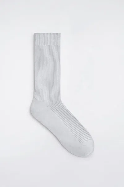 Cos Ribbed Socks In Gray