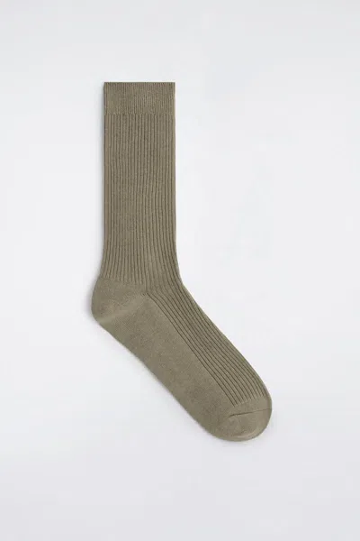 Cos Ribbed Socks In Green