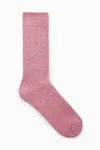 Cos Ribbed Socks In Pink