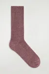 Cos Ribbed Socks In Red