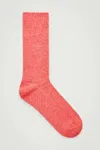 Cos Ribbed Socks In Red