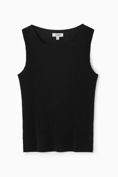 Cos Ribbed Tank Top In Black