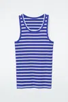 Cos Ribbed Tank Top In Blue