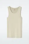 Cos Ribbed Tank Top In Green