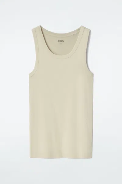 Cos Ribbed Tank Top In Green
