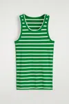 Cos Ribbed Tank Top In Green