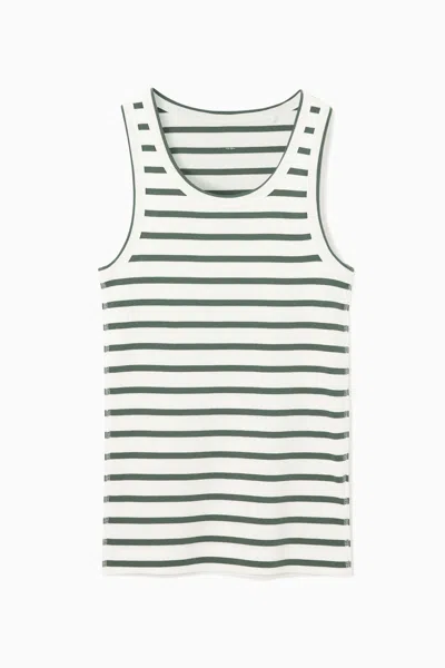 Cos Ribbed Tank Top In Green