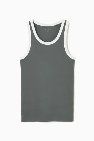 Cos Ribbed Tank Top In Gray