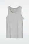 Cos Ribbed Tank Top In Grey