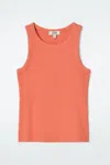 Cos Ribbed Tank Top In Orange