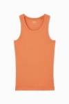 Cos Ribbed Tank Top In Orange