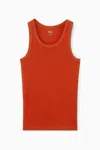 Cos Ribbed Tank Top In Orange