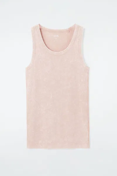 Cos Ribbed Tank Top In Pink