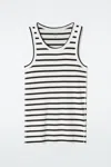 Cos Ribbed Tank Top In White