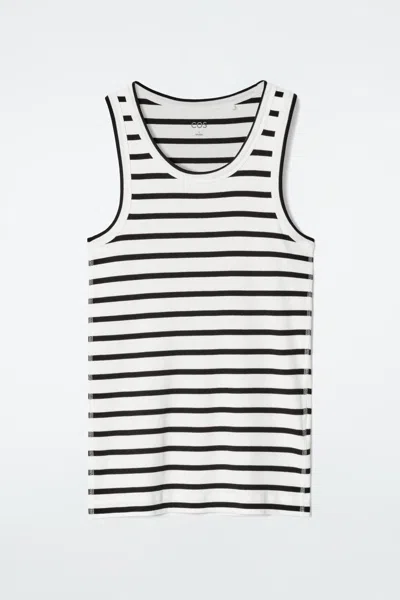 Cos Ribbed Tank Top In White