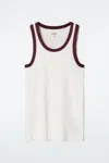 Cos Ribbed Tank Top In White