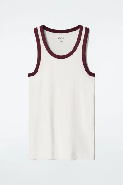 Cos Ribbed Tank Top In White