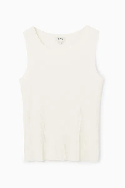 Cos Ribbed Tank Top In White