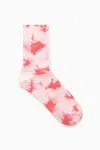 Cos Ribbed Tie-dye Socks In Pink