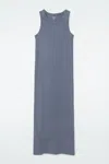 Cos Ribbed Tube Dress In Blue