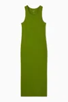 Cos Ribbed Tube Dress In Green